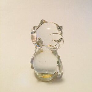 Vintage Himark Glass Owl Paperweight Large Eyes